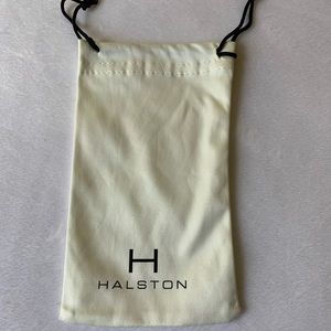 Halston Beige Cloth Eyeglass Case With Drawstring